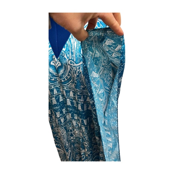 Vintage Blue Nylon Winlar Caftan, Mumu, Dress, One Size Tribal - Picture 5 of 8